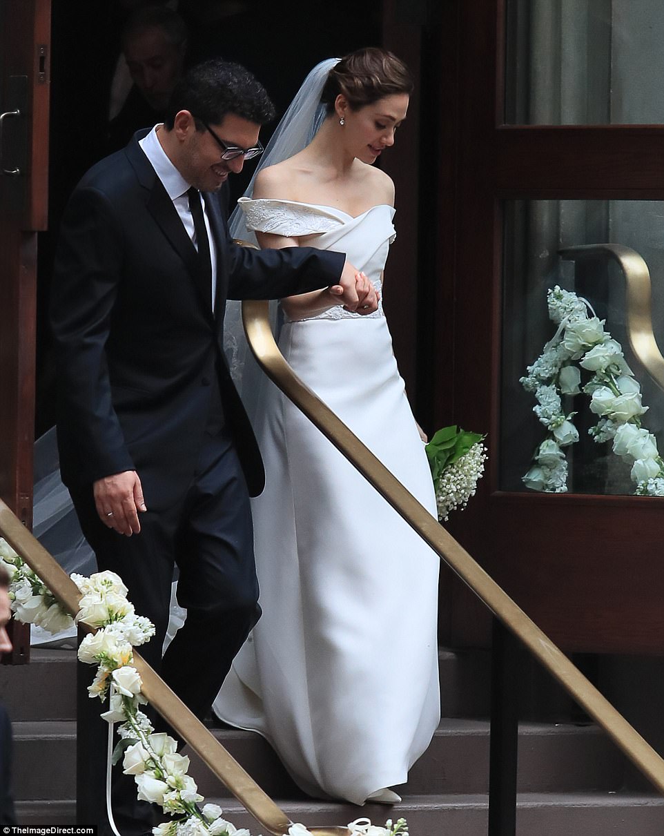 Celebrity Wedding Emmy Rossum and Sam Esmail Red Carpet Wedding