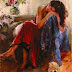 Painting of Resting Woman  on canvas 