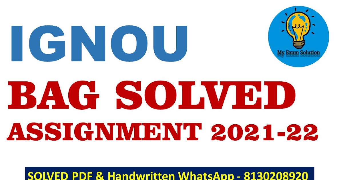 ignou free solved assignment 2021 22 bag