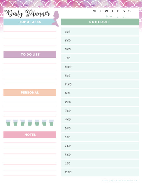 Free printable daily planner template