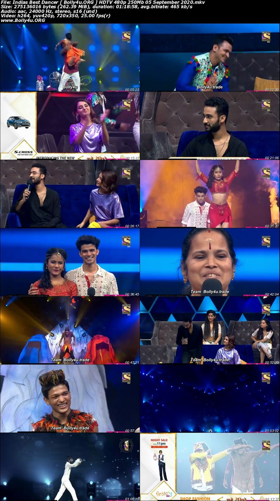 Indias Best Dancer HDTV 480p 250Mb 05 September 2020 Download