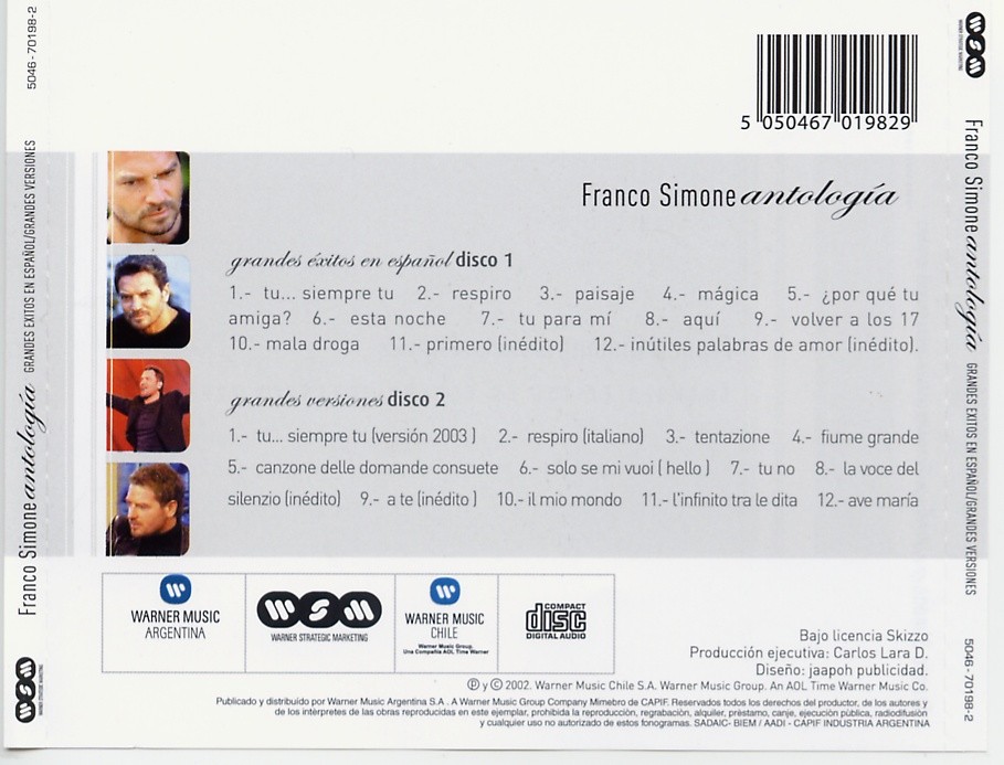 webstoremúsica en español Franco Simone Antología (2 CDs)