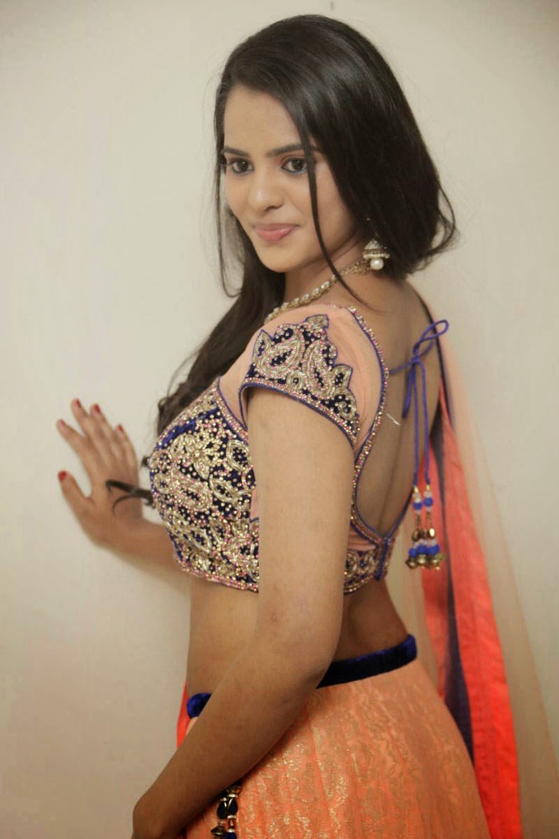 Actress Manasa Hot Photos In Backless Choli And Lehenga Indian Girls