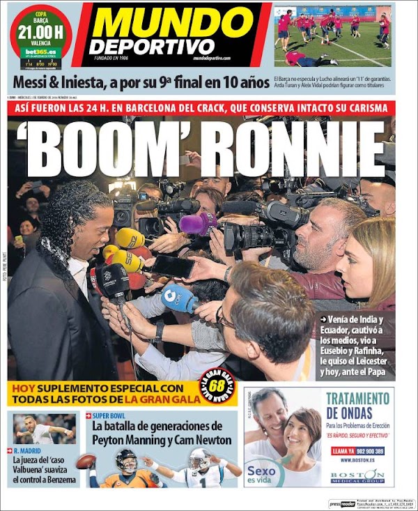 FC Barcelona, Mundo Deportivo: "Boom Ronnie"