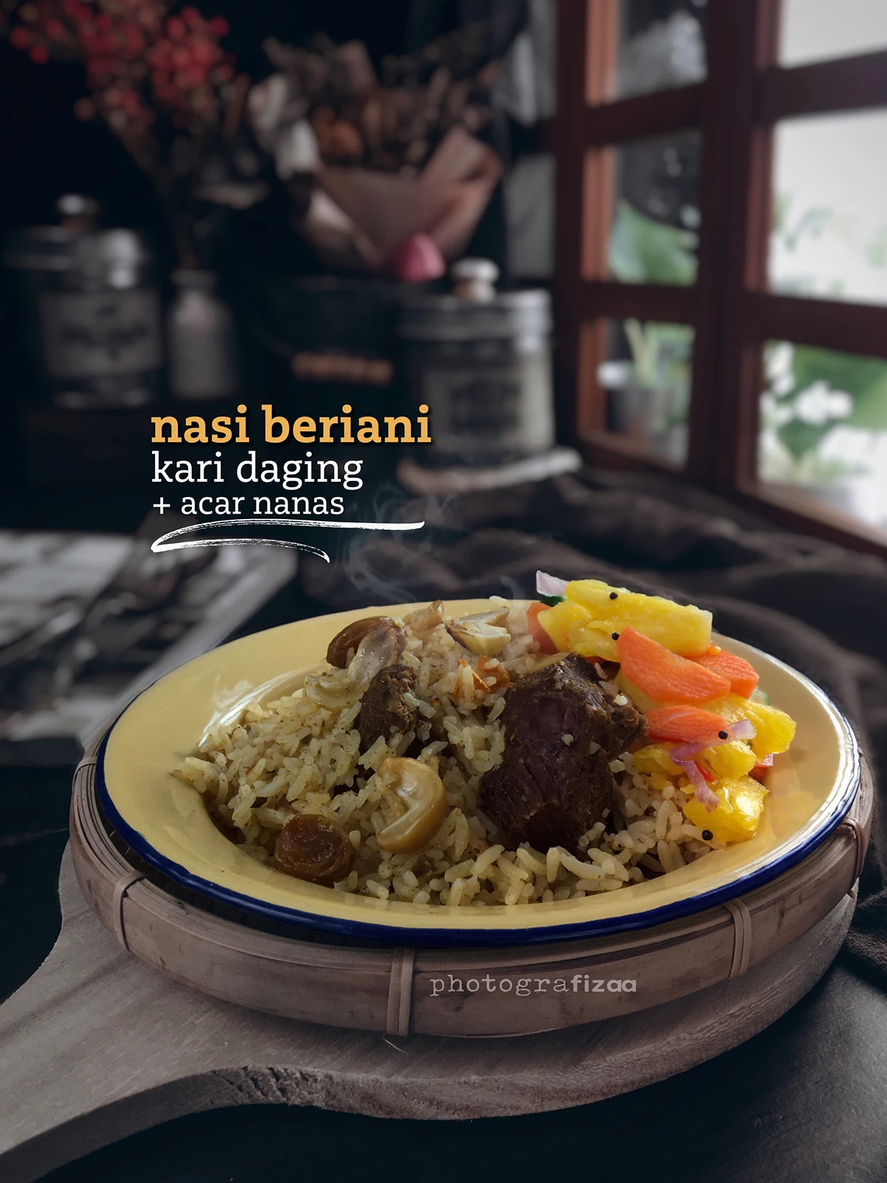 Nasi Beriani Kari Daging Mudah