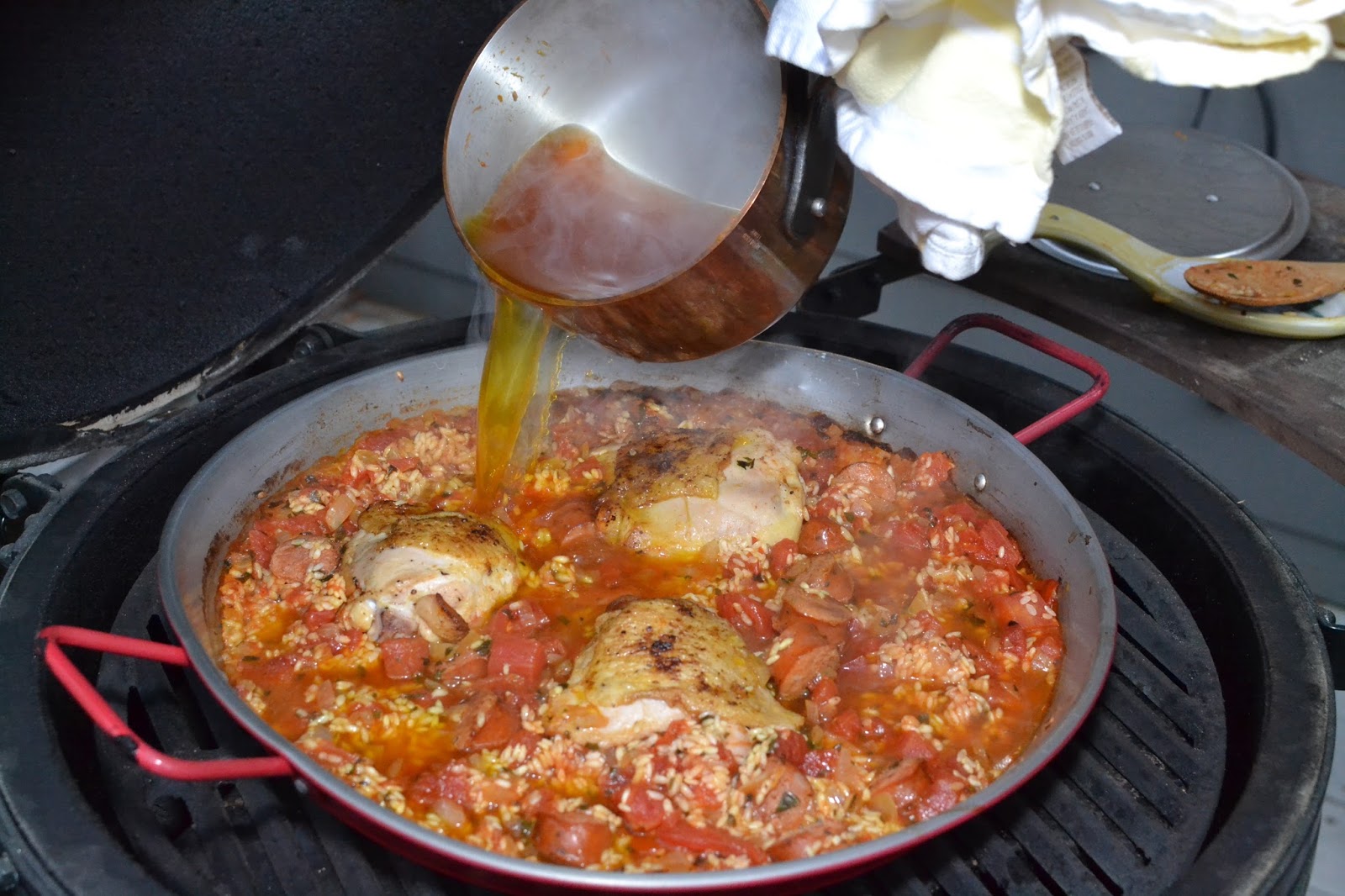 Weekend Food Project Paella on the Big Green Egg