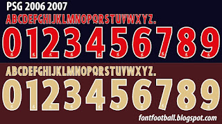 FONT FOOTBALL: Font Vector PSG Paris Saint Germain (LFP) 2006 2007 kit