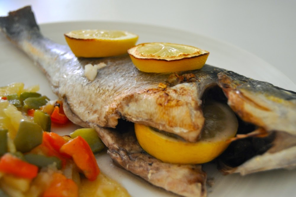 dorada al horno con verduras salteadas de la abuela