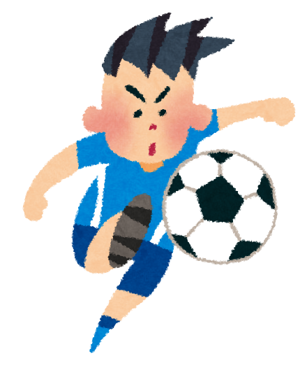 サッカー選手のイラスト 赤ユニフォーム 青ユニフォーム かわいいフリー素材集 いらすとや