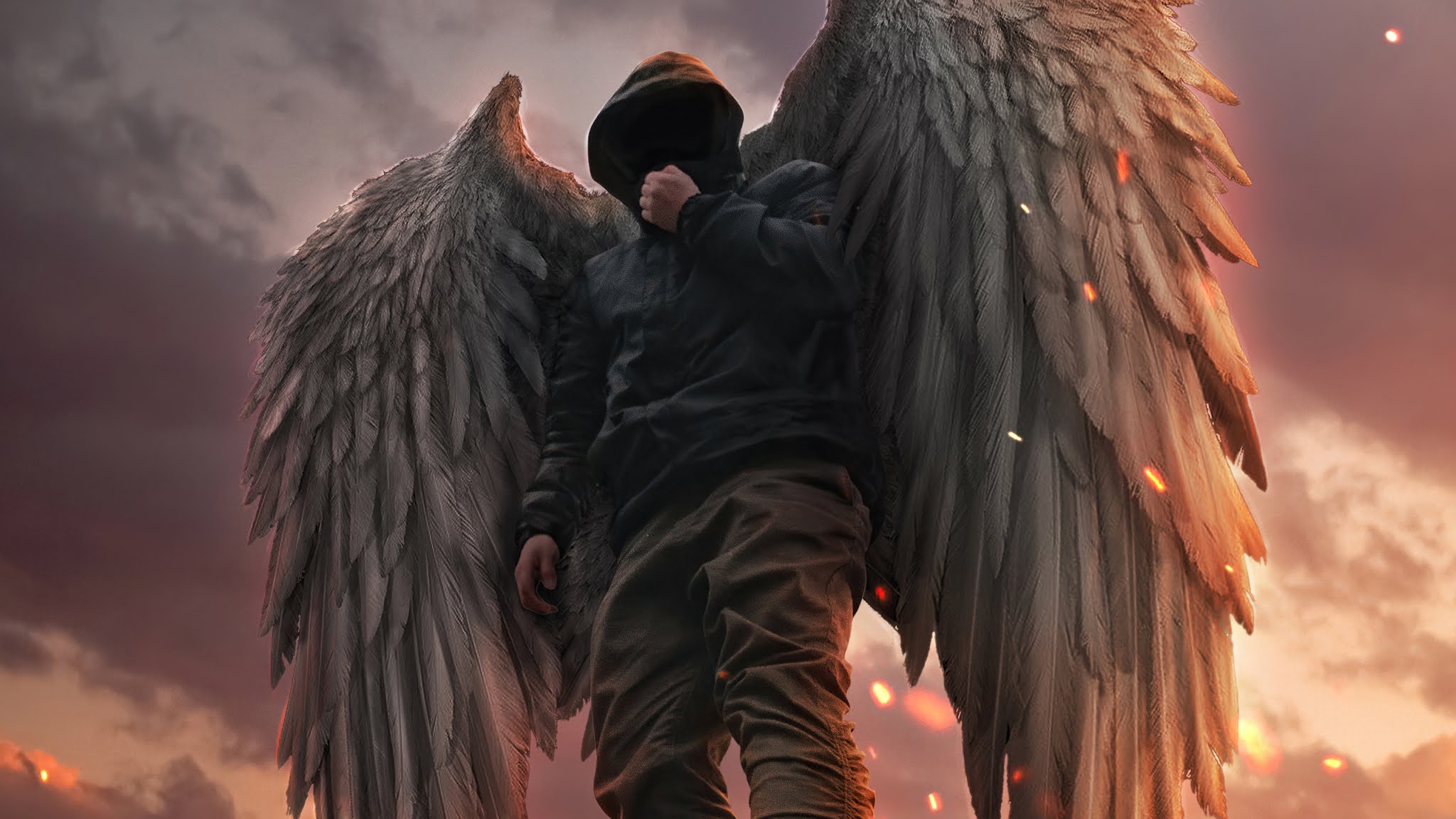 Hoodie Angel Guy Wallpaper