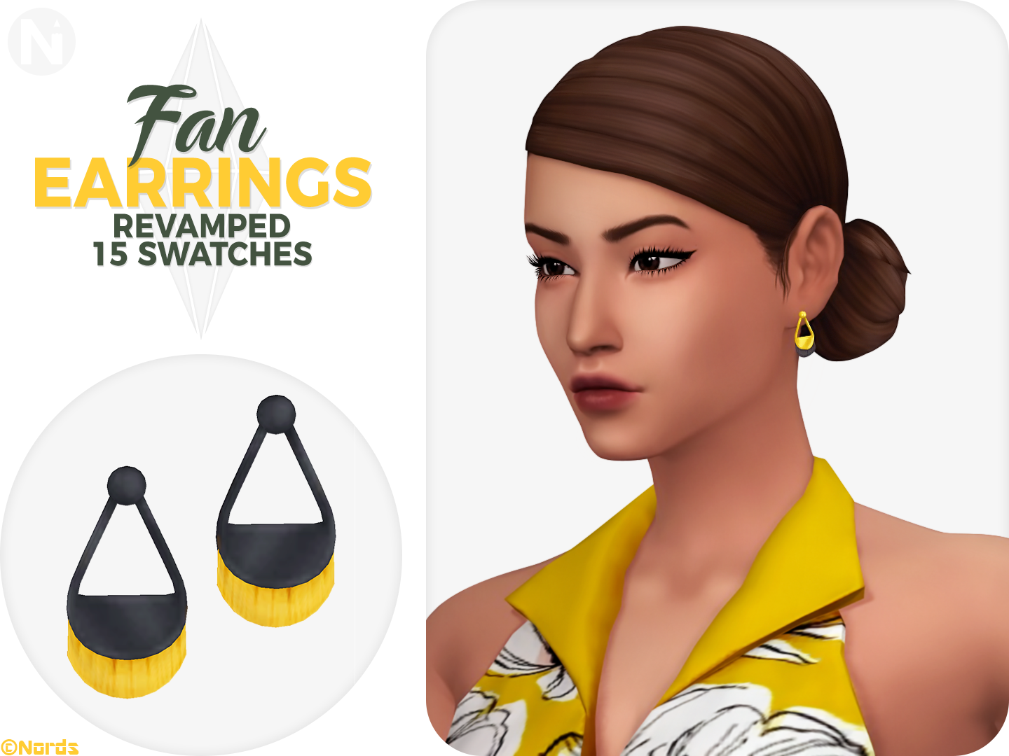 RevampedFan Sims 4 CC Earrings