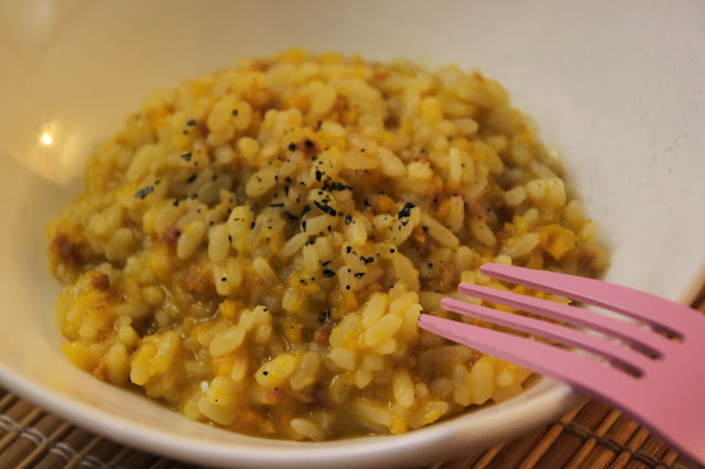 risotto alla zucca e salsiccia