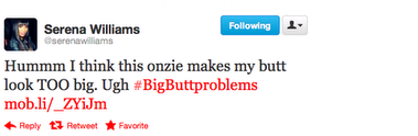 serena williams tweet over butt serena williams butt tweet