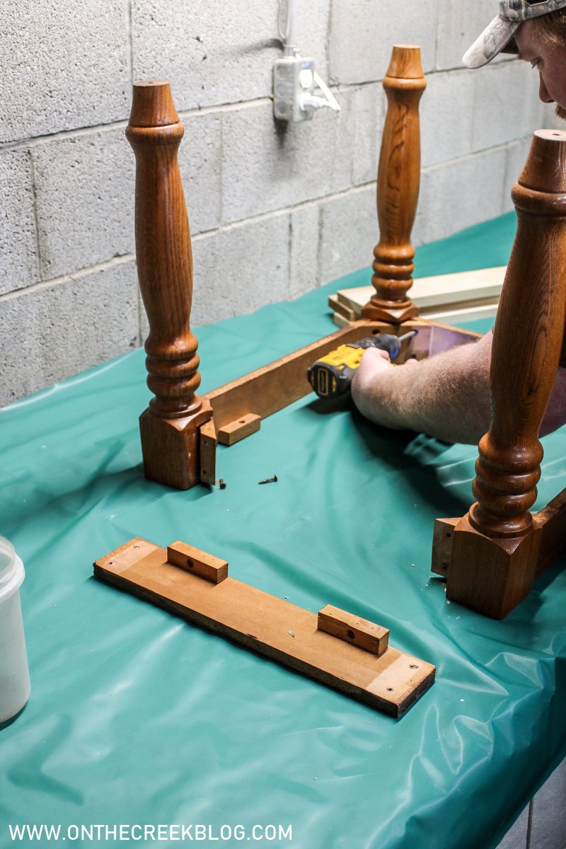 Upcycled Dining Bench Tiff W. on the creek blog