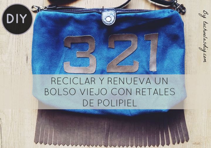 Recicla y renueva un bolso viejo o que no usas aplicándole flecos y números decorativos con retales de polipiel o cuero y dale una segunda vida .