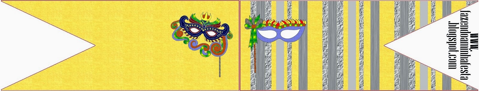 Máscaras de Carnaval: Imágenes y Tarjetería para Imprimir Gratis. Banderines para sandwichs o toppers.