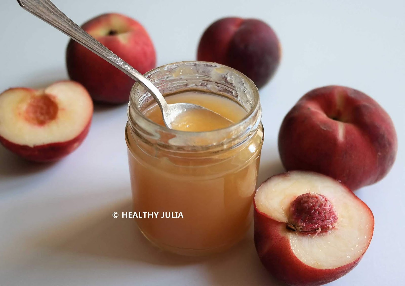 CONFITURE DE PÊCHES BLANCHES VEGAN Healthy Julia