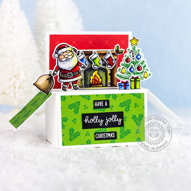 Sunny Studio Stamps: Santa Claus Lane Christmas Interactive Card by Rachel Alvarado Sunny Studio Stamps: Santa Claus Lane Christmas Interactive Card by Rachel Alvarado