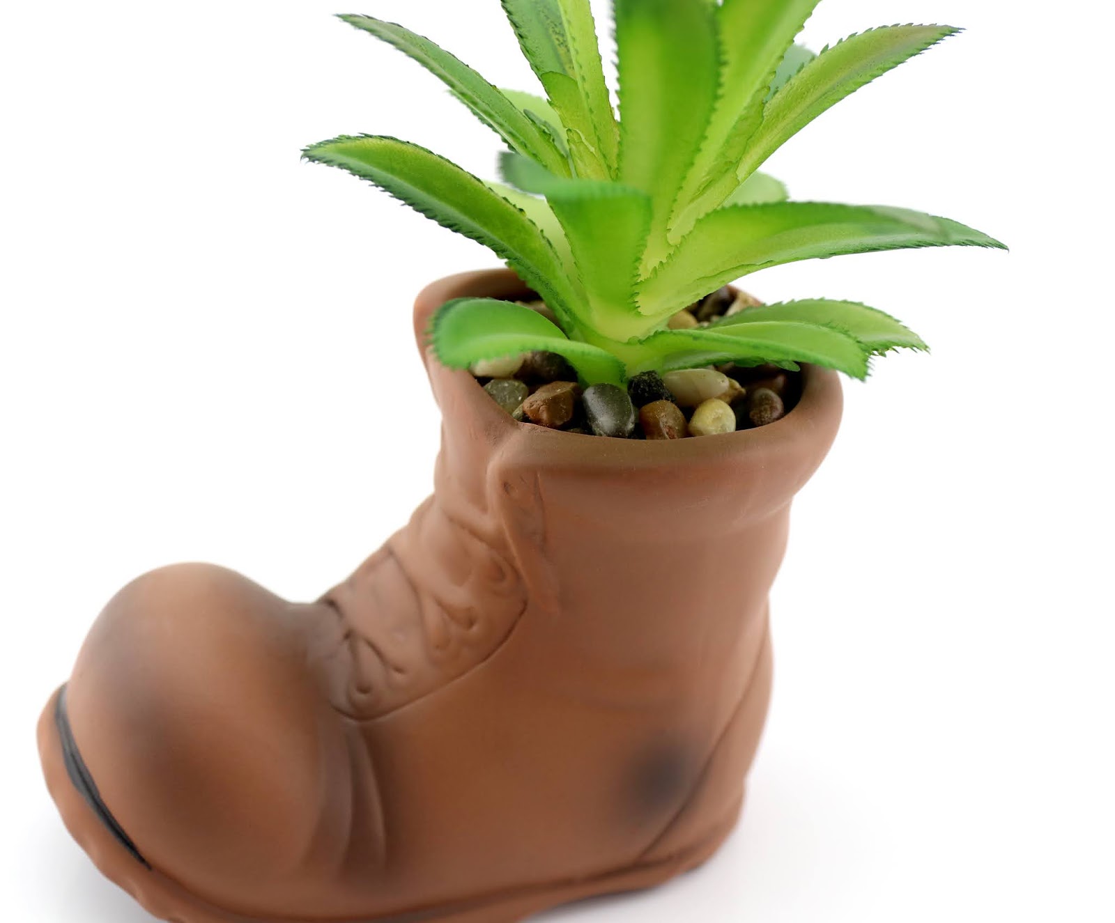 Dan the Pixar Fan Wall·E Inspired Ceramic Boot— Faux Succulent Planter