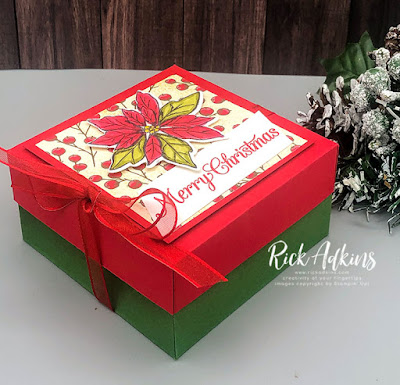 Today on my weekly YouTube Live I shared how to create a fun and festive gift box using the Poinsettia Petals Stamp Set and products from the Poinsettia Place Suite of products from the August-December Stampin' Up! Mini Catalog.  Click here to learn more!