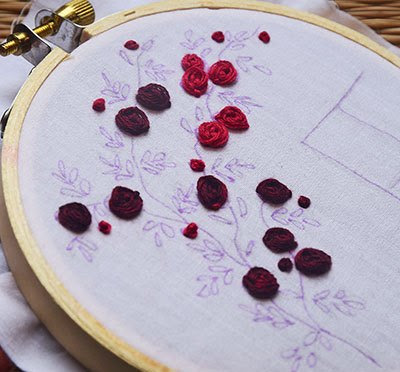 Hướng dẫn thêu hoa hồng leo - Hình 8