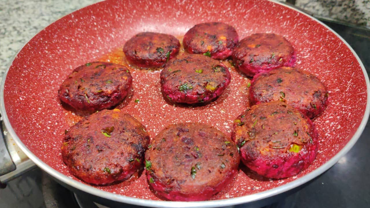 Healthy Vegetarian Paneer Beetroot Kebab Recipe