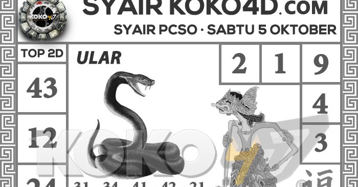Prediksi Syair PCSO Hari Sabtu Tanggal 5 Oktober 2019 Situs Cara