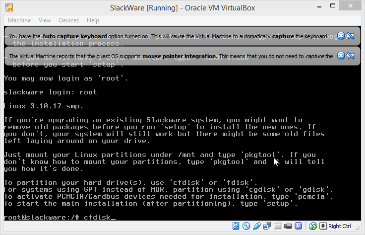 tentang komputer dan jaringan: cara menginstal slackware di virtualbox