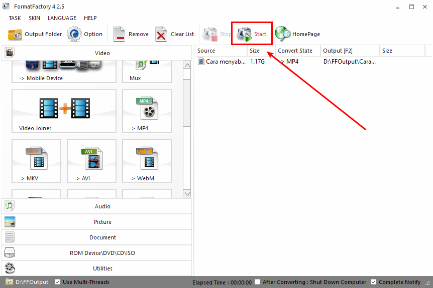 Cara Convert ( Mengubah ) Format video MOV, AVI dan MTS ke MP4