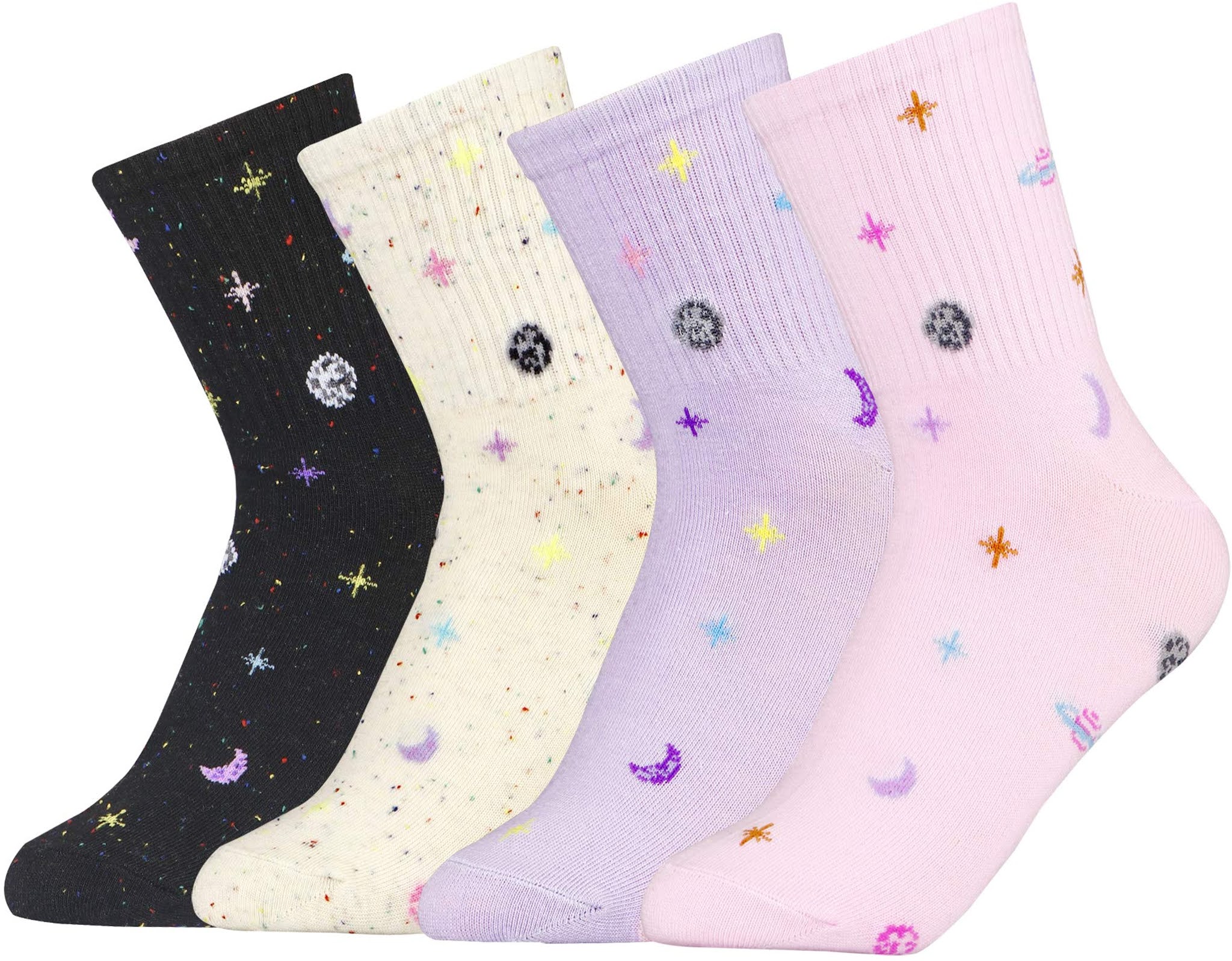 Women's Aesthetic Novelty Casual Cute Colorful Patterned Cotton Crew Dress Socks