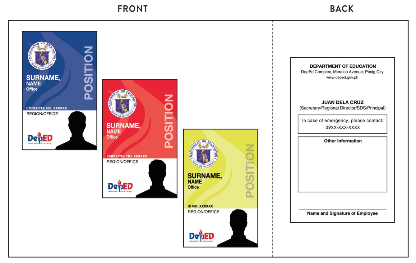 Official Identification Card (ID) Template for DepEd Employees Intended For Teacher Id Card Template