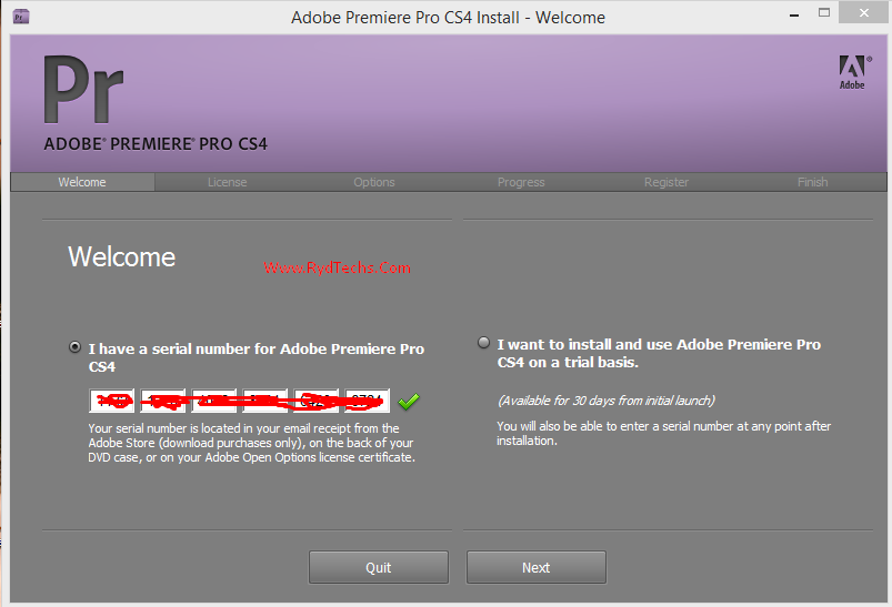 Pro bit serial 32 number adobe cs4 premiere Missing Serial