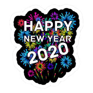 happy new year 2020 with background color 