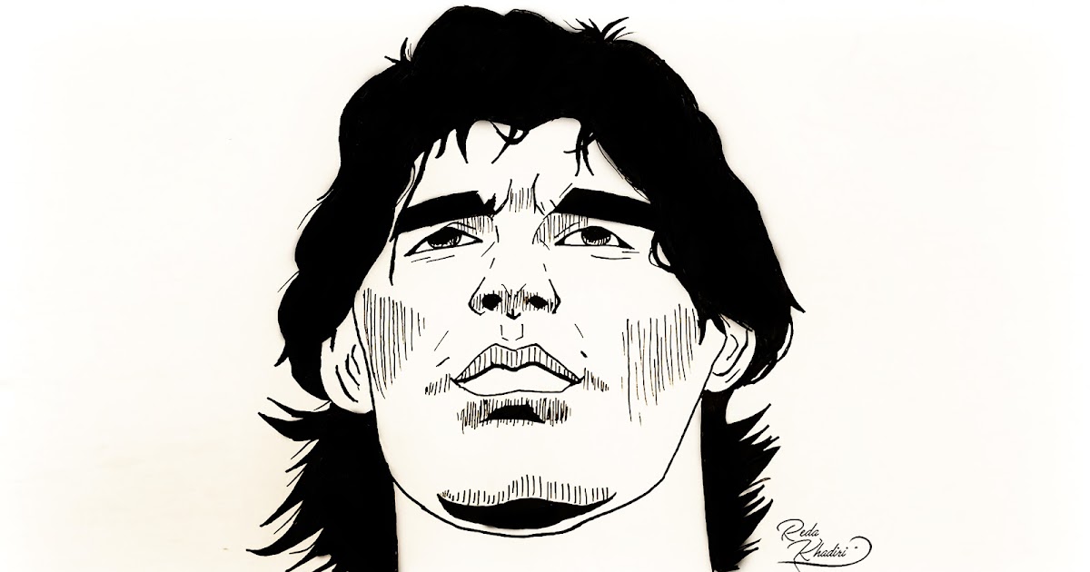 Drawing of Diego Maradona - step by step || Tribute | 1960-2020 RIP