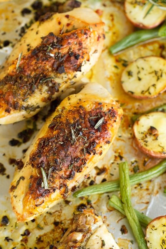 One Sheet Pan Rosemary Chicken with Potatoes Recipe the chunky chef