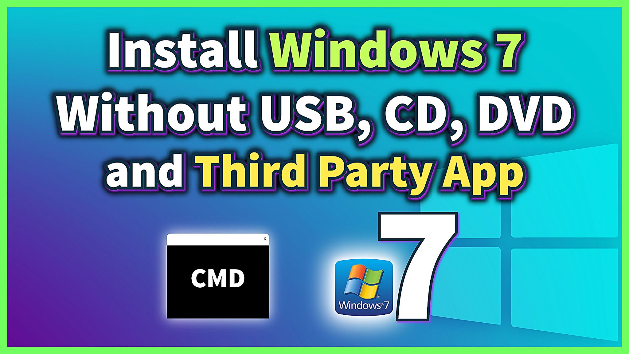 How to Install Windows 7 Without DVD or USB - 2021 Update!!!