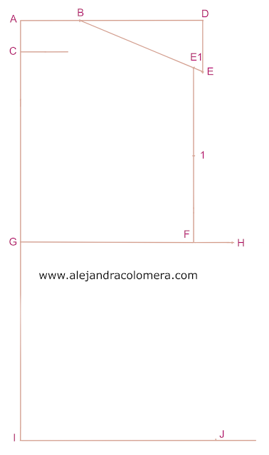 Líneas iniciales para poder formar el patrón de cuerpo espalda