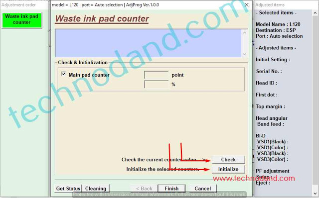 How to Reset Printer Epson L120 220 310 365 Bos Blank