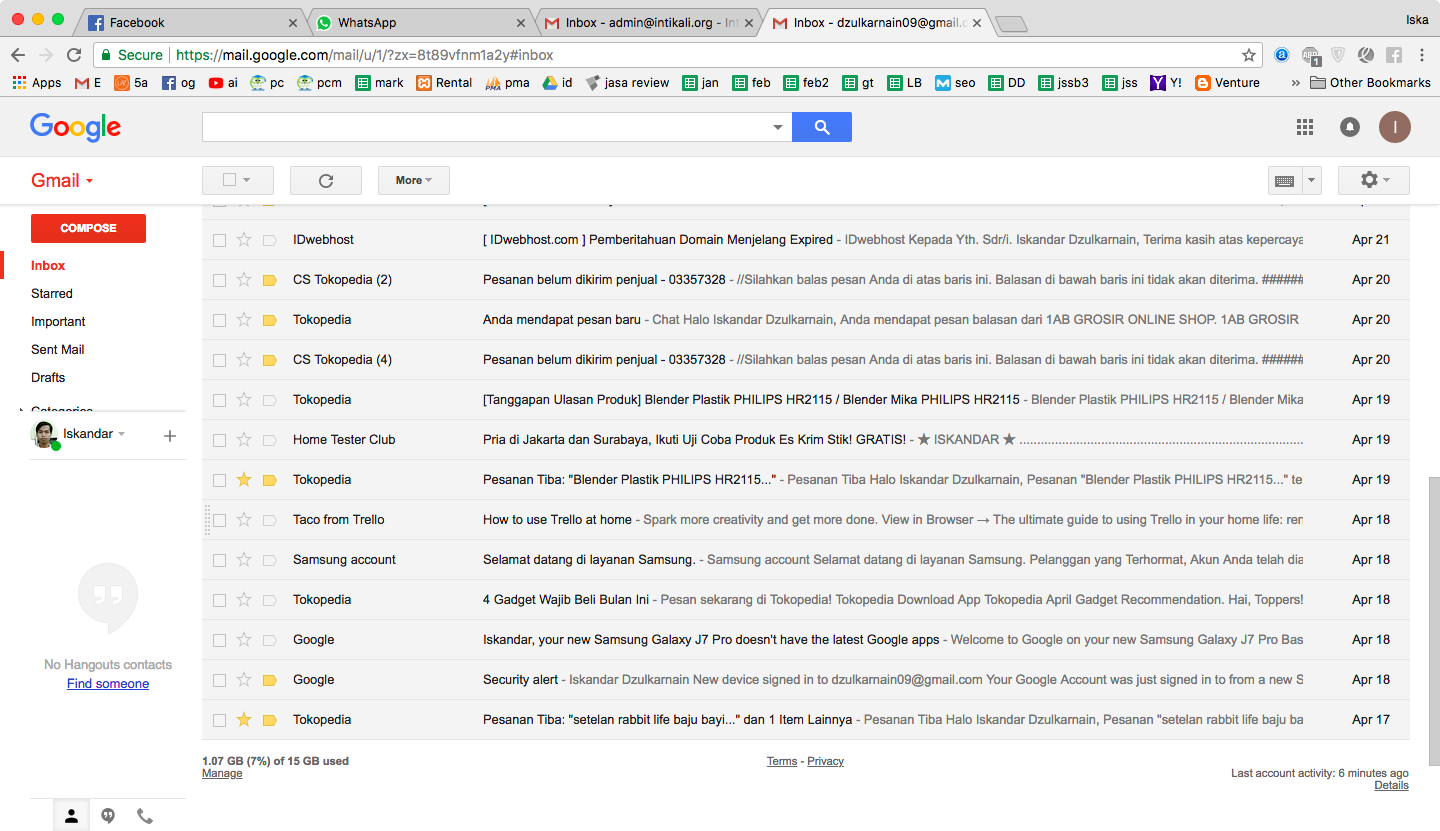 Gmail Inbox Shows 1 Unread Mail