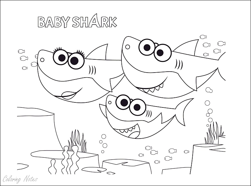 11 Baby Shark Coloring Pages Free Printable For Kids Easy And Funny Coloring Pages For Kids Free Printable