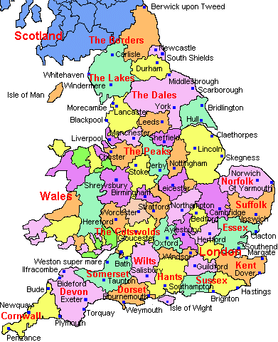 travel guide: Cities Map of England Pics