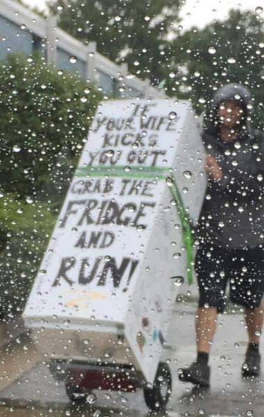 If your wife kicks you out grab the fridge and run!