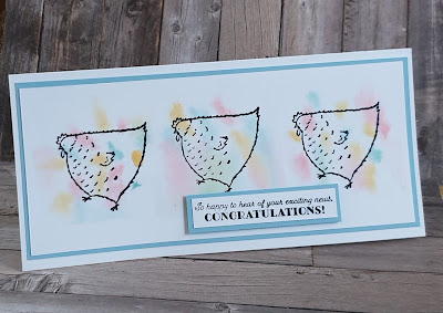Easy watercolouring congratulations card stampin up Hey Chick
