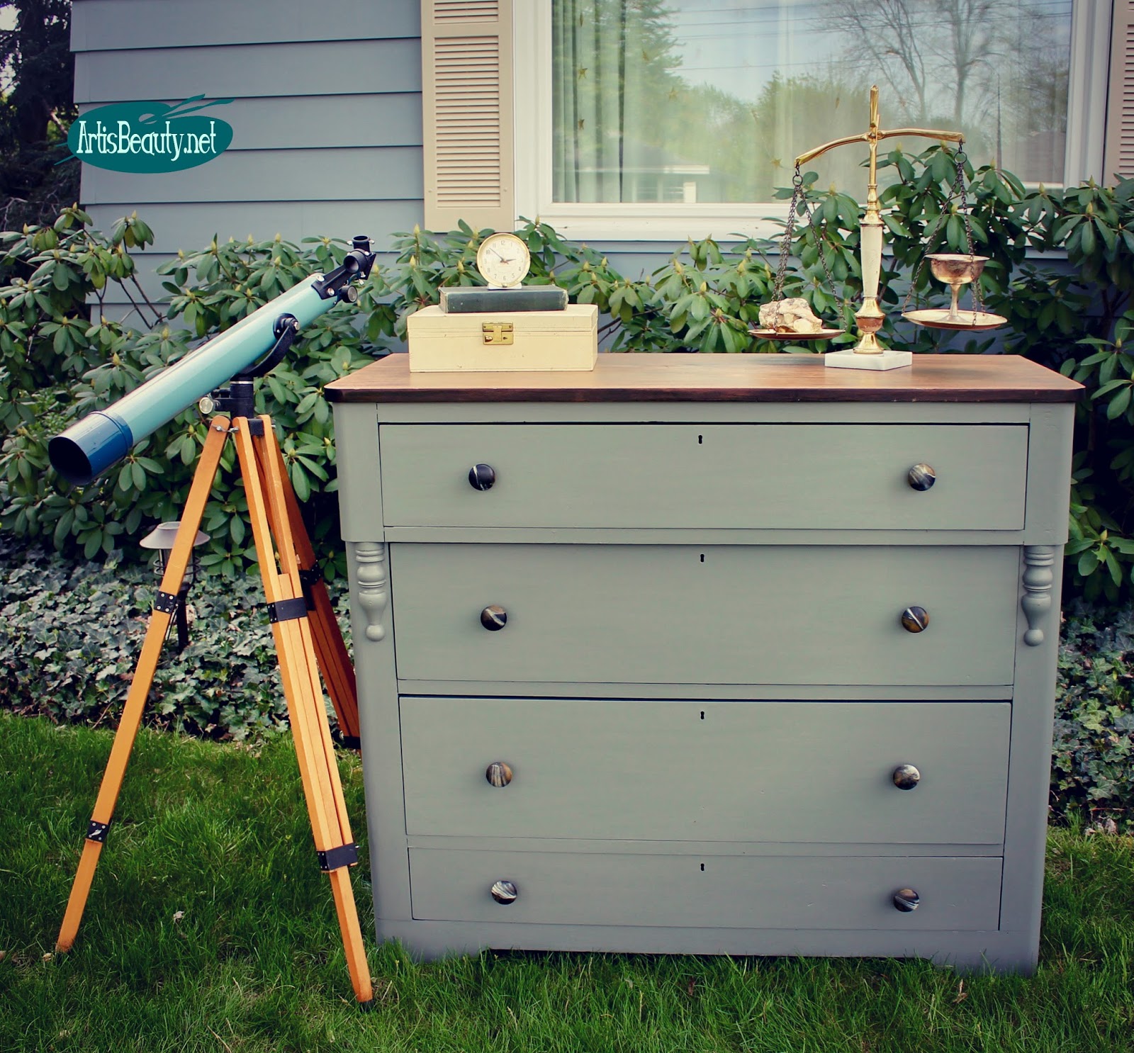 ART IS BEAUTY Custom Gray Antique Dresser Makeover and a few words