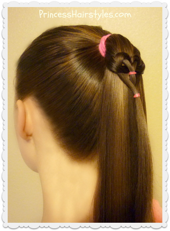 Hanging Heart Ponytail Hairstyles For Girls Princess Hairstyles