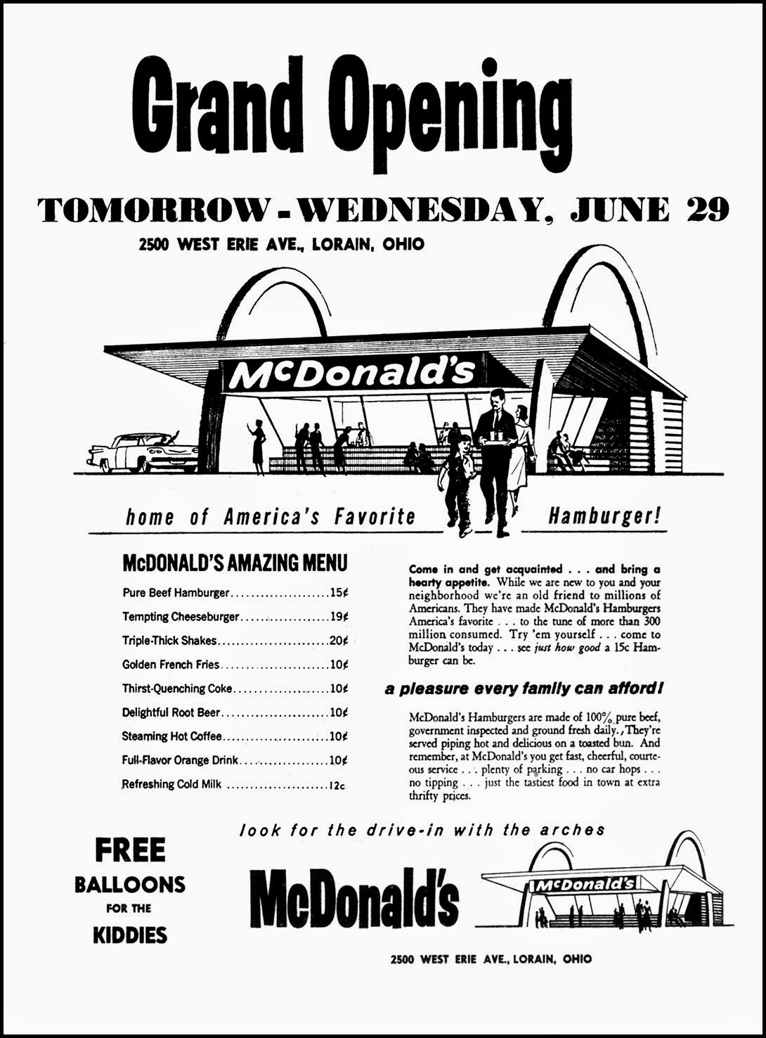 Brady's Bunch of Lorain County Nostalgia McDonald's on West Erie Opens