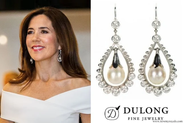 Crown Princess Mary wore Dulong Fine Jewelry snowdrop earrings