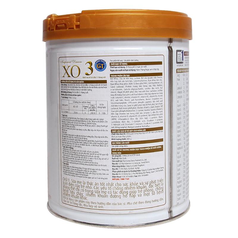 Sữa Bột XO3 GT VP Milk- 800g  Dành cho trẻ từ 6 đến 12 tháng tuổi