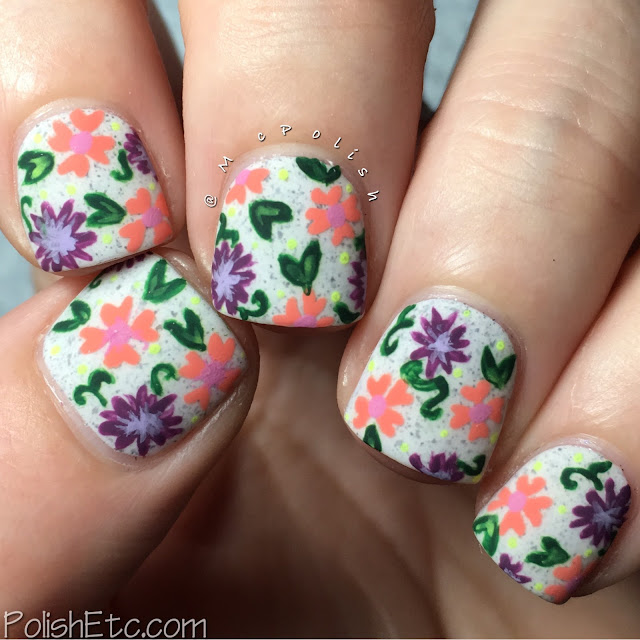 Tiny floral print over Cirque Colors Hatch - #31DC2016Weekly - McPolish