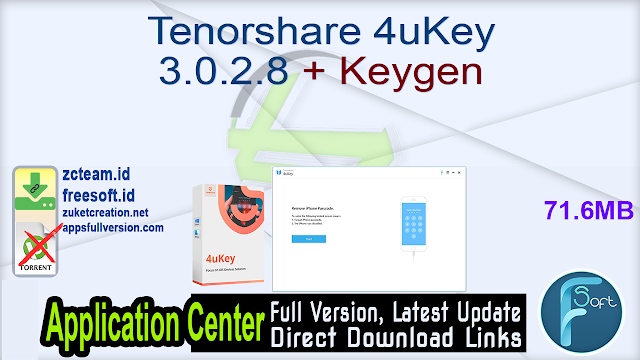 Tenorshare 4uKey 3.0.2.8 + Keygen_ ZcTeam.id